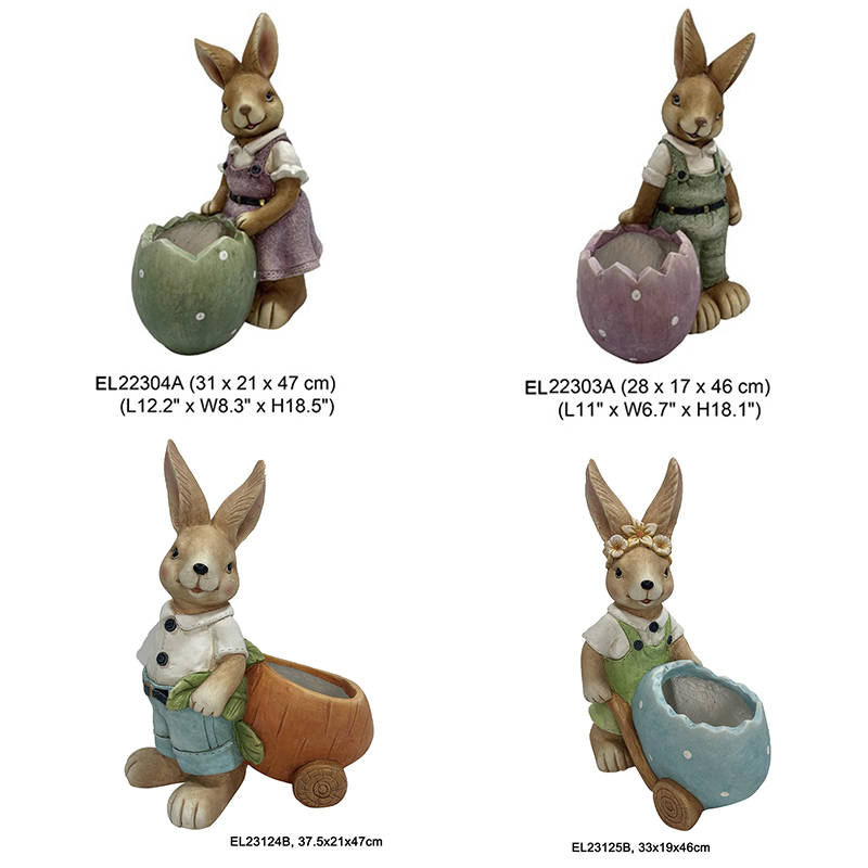 Fiberclay Easter Rabbit Decor 2