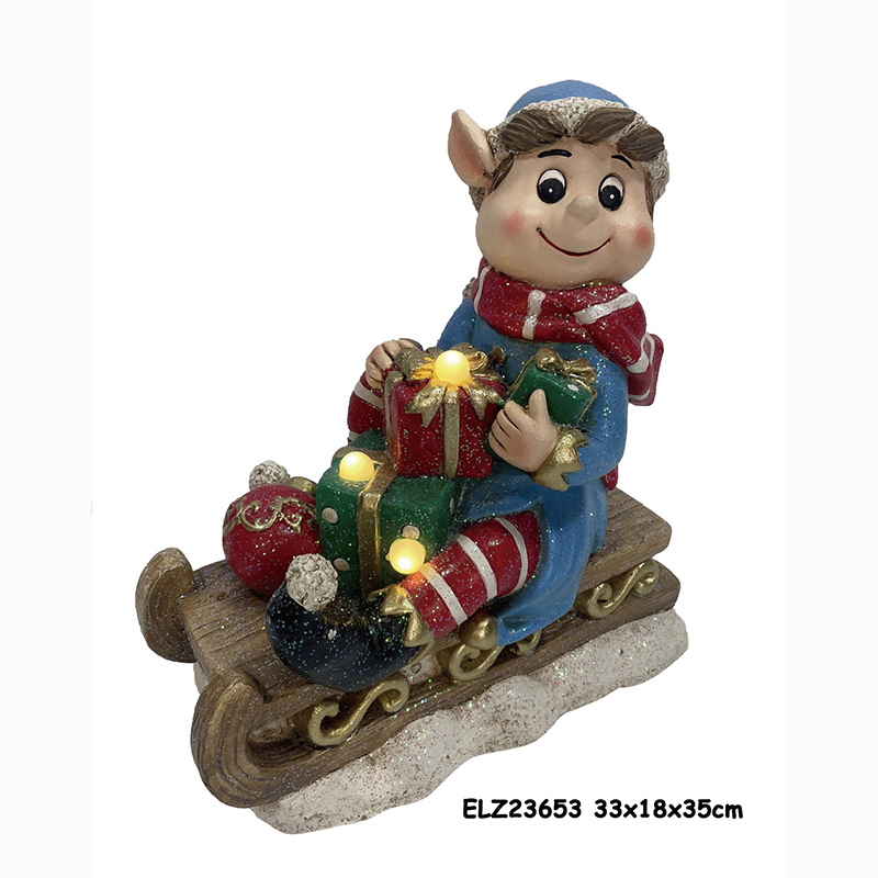 China Resin Art & Craft ELF WITH HOBBYHORSE SLEIGH CHRISTMAS FIGURINE DECORATION Manufacturer, Supplier