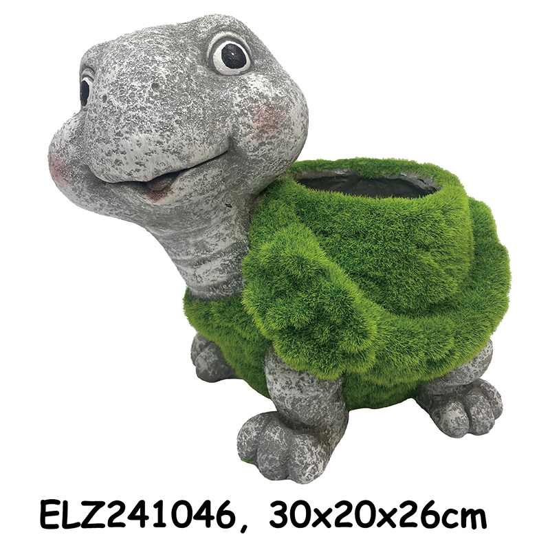 China Grass-Flocked Animal Planters Snail Turtle Lion Frog Rhino Crocodile Deco-Pot Animal Figures Garden Patio Home Decoration Suppliers, Products