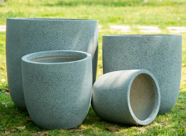 High-Quality Fiber Clay Light Weight Egg Shape Flowerpots Classic Garden Pottery Factories, Exporters