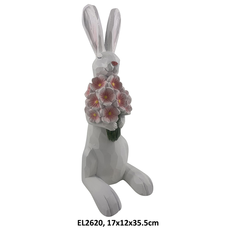 Wholesale Spring Time Easter Decor Floral Rabbit Figurines Handmade Seasonal Decorations Suppliers, Factory