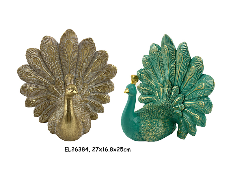 High-Quality Resin Handmade Arts & Crafts Tabletop Peacock Decoration Sculpture Suppliers, Products