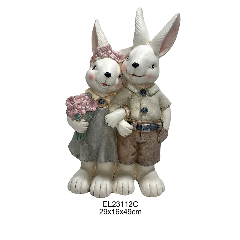 China Handcrafted Standing Rabbits and Seated Rabbits Figurines Spring Season Decors Garden and Home Decoration Manufacturers, Suppliers