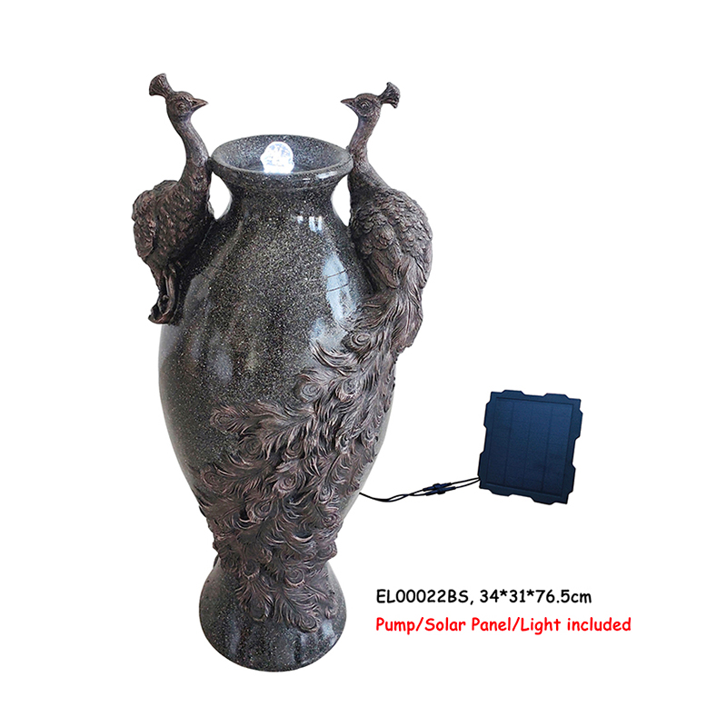 Wholesale Fiber Resin Outdoor Peacocks Garden Fountain Water Feature Product, Service