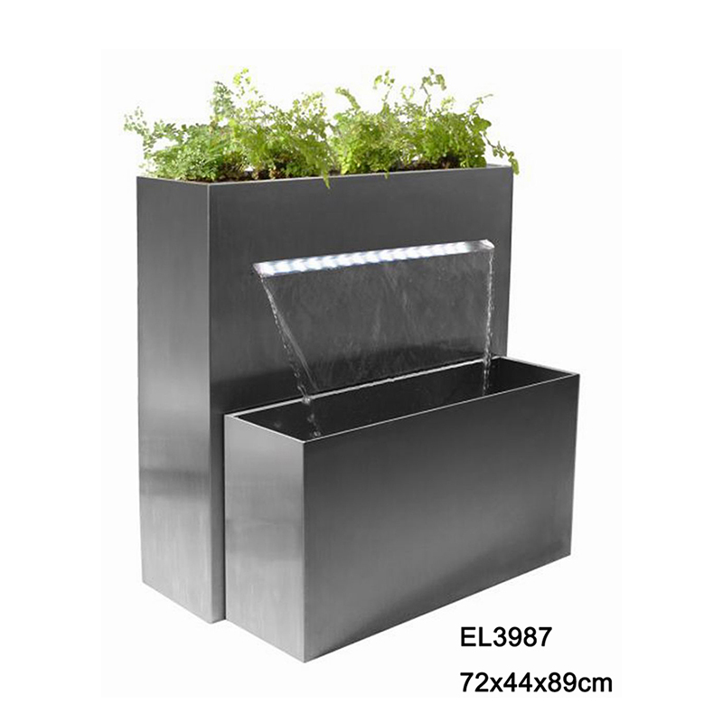 Best Stainless Steel Fountain Rectangle Planter Waterfall Cascade Water Features Manufacturer, Exporters