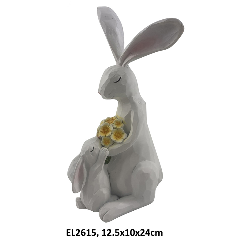 Wholesale Spring Time Easter Decor Floral Rabbit Figurines Handmade Seasonal Decorations Suppliers, Factory