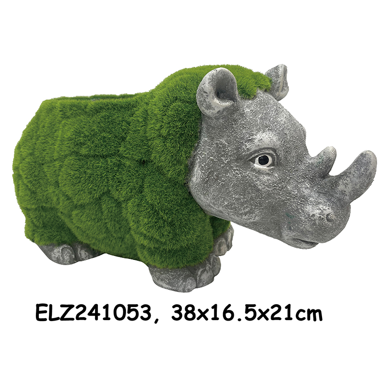 China Grass-Flocked Animal Planters Snail Turtle Lion Frog Rhino Crocodile Deco-Pot Animal Figures Garden Patio Home Decoration Suppliers, Products