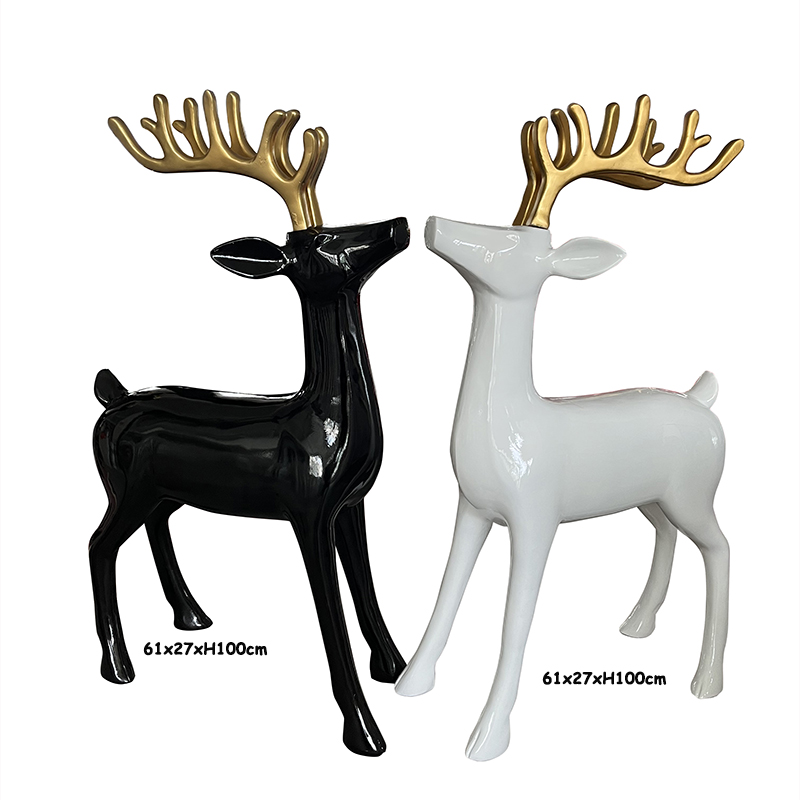 Best Resin Arts & Craft Christmas Abstract Reindeer Combination Statues  Factory, Exporter