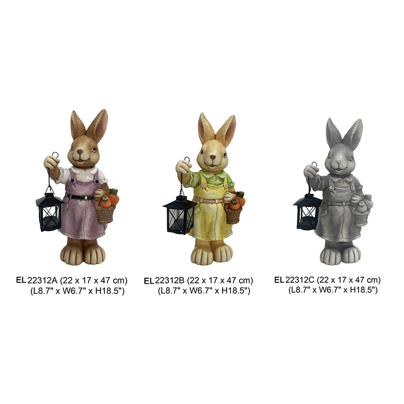 Lantern-Bearing Rabbit Figurine 2