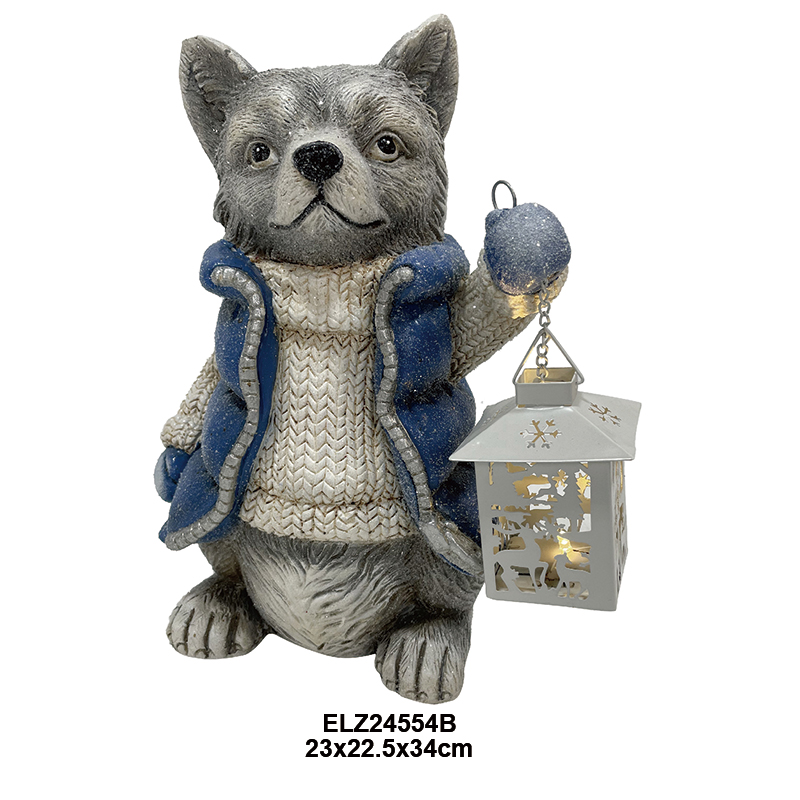 Best Fiber Clay Winter Animals Collection Owl Fox Hedgehog Bird Dog Penguin Bear Statues Christmas Garden Home Decor Manufacturers, Service