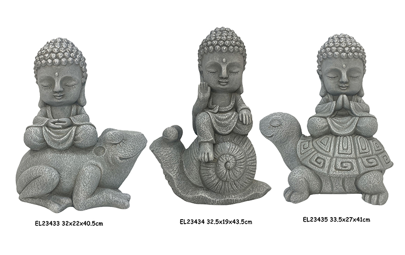 High-Quality Fiber Clay MGO Cute Baby Buddha with Elephant Statues Figurines Supplier, Exporters