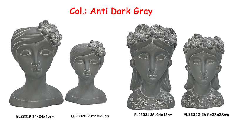 Best Fiber Clay Handmade Crafts MGO Flower Crown Girl Bust Planter  Suppliers, Products
