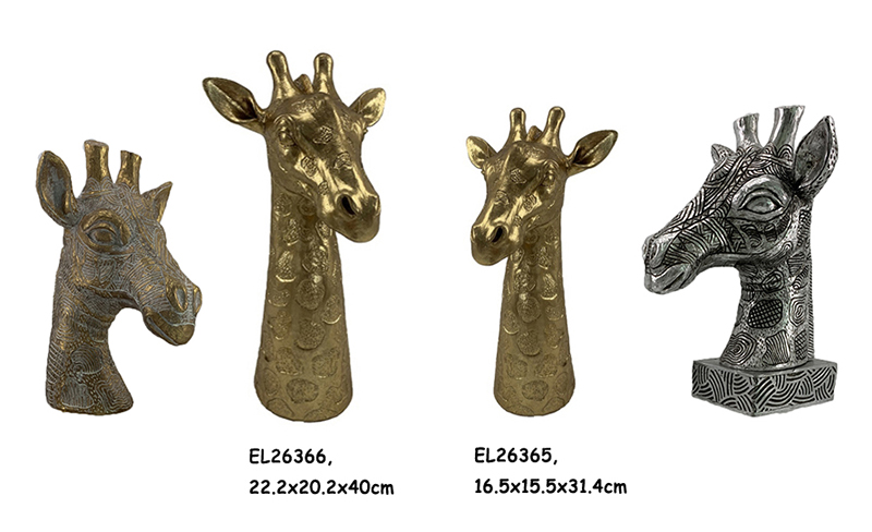 High-Quality Resin Arts & Crafts Table top Decoration Africa Giraffe head bust Figurines Deer   Exporter, Product