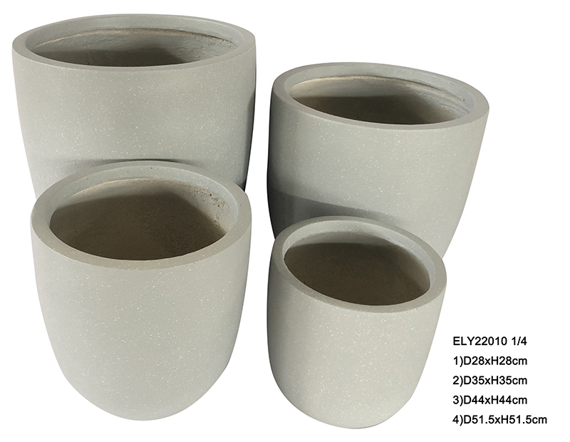 High-Quality Fiber Clay Light Weight Egg Shape Flowerpots Classic Garden Pottery Factories, Exporters