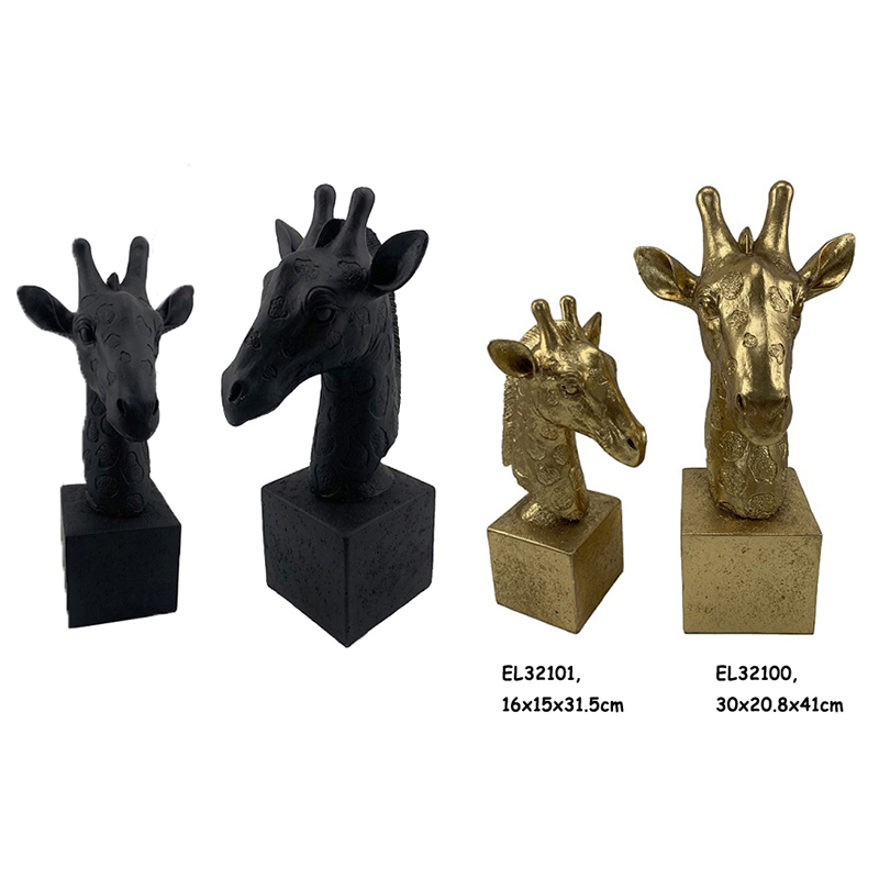 High-Quality Resin Arts & Crafts Table top Decoration Africa Giraffe head bust Figurines Deer   Exporter, Product