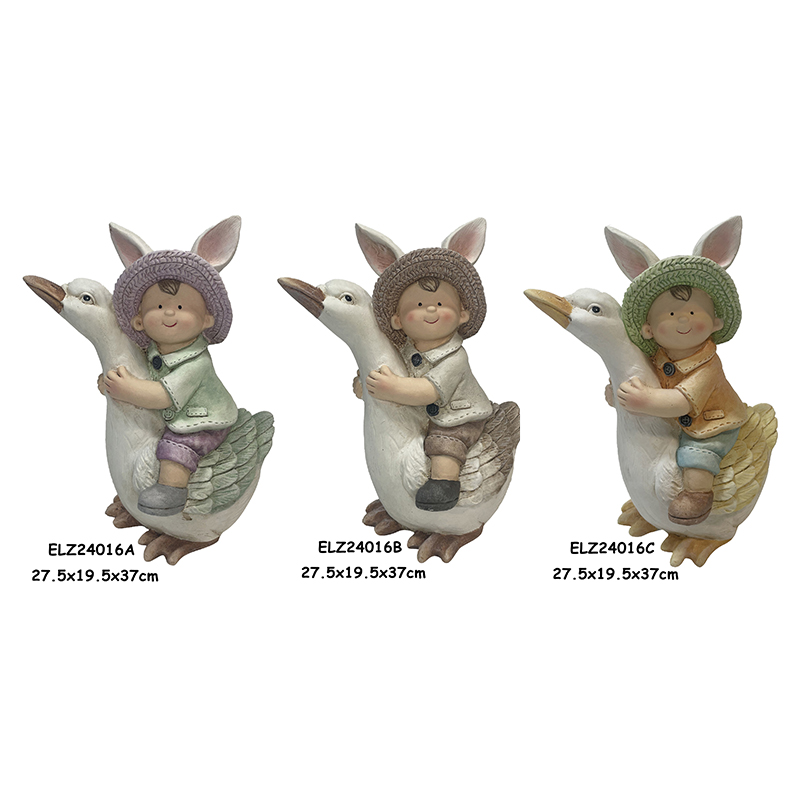 Wholesale Rustic Whimsy Duck and Chick Rider Statues Garden and Home Decoration Indoor Outdoor Exporters, Product
