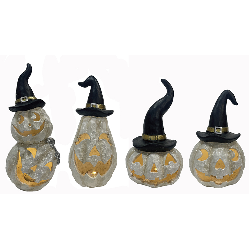 Wholesale Resin Arts & Craft Halloween Colorful Spooky Pumpkin with Light Trick-Or-Treat Decorations indoor-outdoor statues Manufacturers, Product