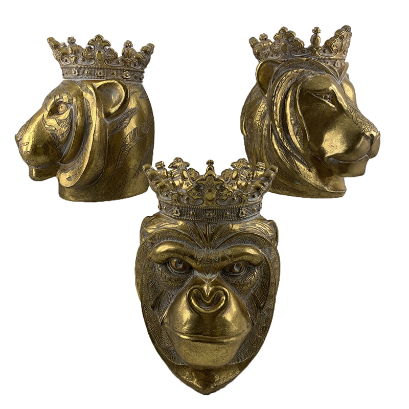 Best Resin Arts & Crafts Tabletop Lion Head Statues Pottery Flowerpot Candle Holde Manufacturers, Supplier
