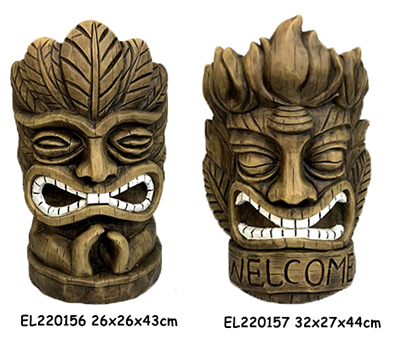 China Fiber Clay Handmade Crafts MGO Hawaiian Tiki Garden Statues Flowerpots Outdoor Manufacturers, Service