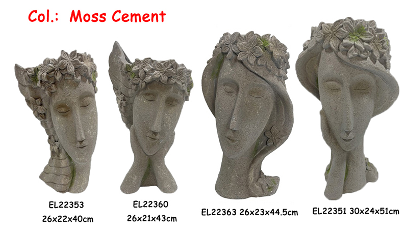 High-Quality Fiber Clay Handmade Crafts Lightweight Flower Crown Lady Face Planter Manufacturers, Factories
