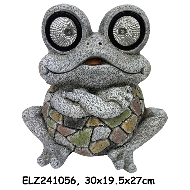 Wholesale Solar Owl and Frog Statues Featuring Wood and Mosaic Textures For Home And Garden Decor Manufacturer, Service