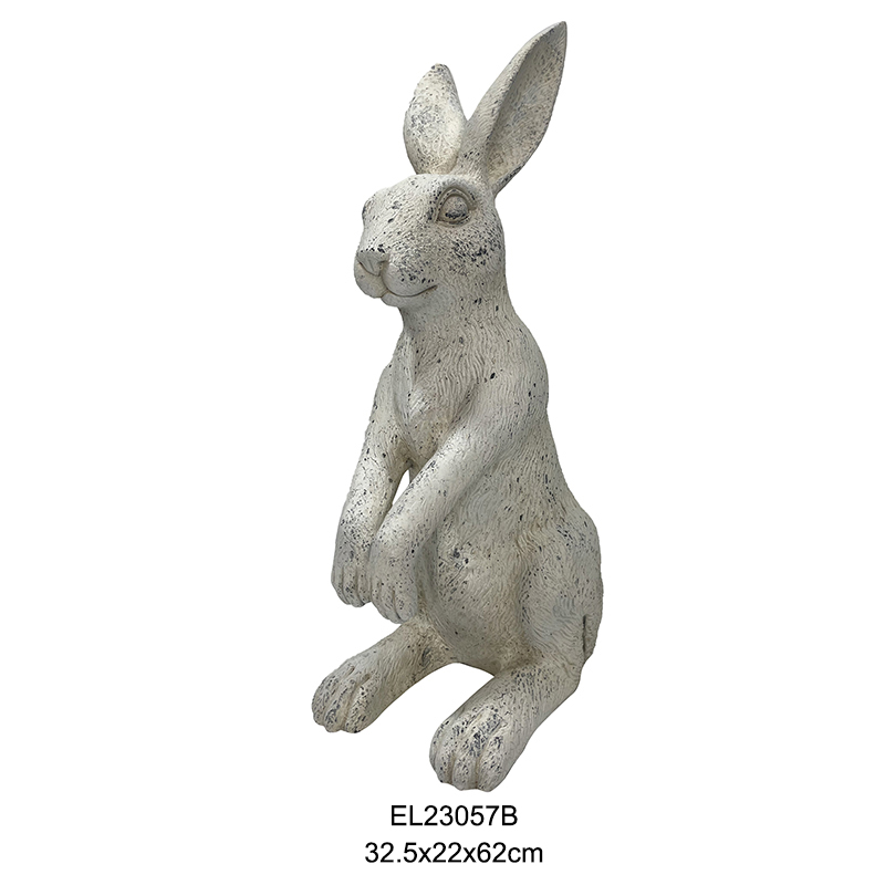 High-Quality Lustrous White Rabbit Garden Statue Rabbit Ornament Indoor and Outdoor Spring Easter Exporter, Service