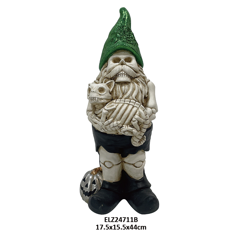 High-Quality Halloween Spooky Collection Gnomes Hold Skeleton And Pumpkin Carry Broom Cat Lantern Skull Indoor Outdoor Decoration Factories, Exporters