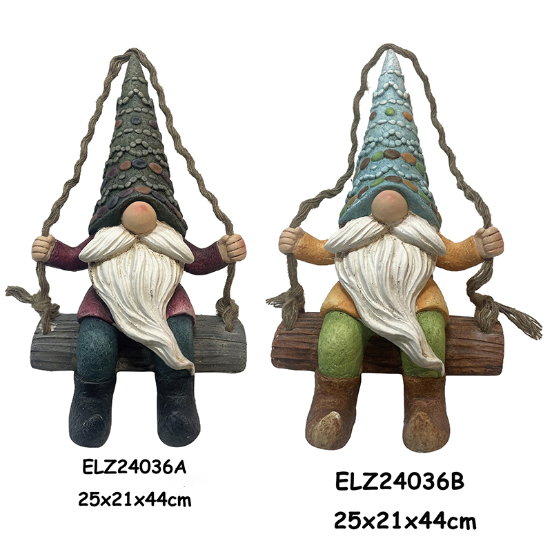 China Whimsical Garden Decor Enchanting Gnomes Statues Handcrafted Fiber Clay Gnomes with Colorful Hats Factory, Factories