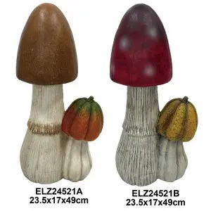 Fiber Clay Mushroom Decorations Autumn Harvest Collection Indoor Outdoor Decors
