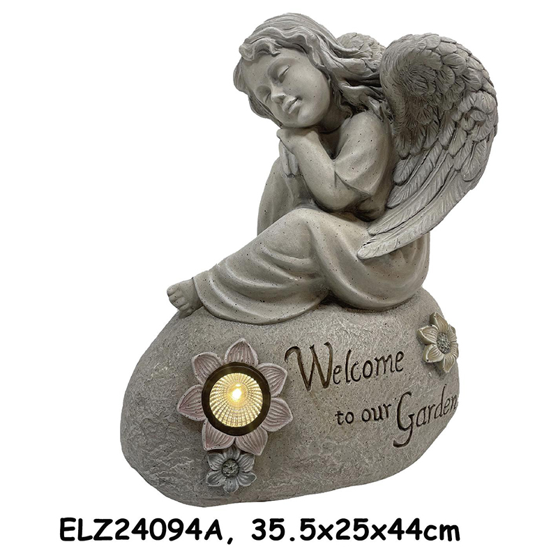 High-Quality Solar Light Welcoming Angel Statues for Backyard Garden Outdoor Indoor Decoration Manufacturer, Factories