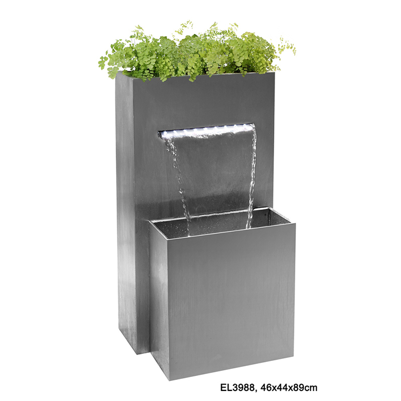 Best Stainless Steel Fountain Rectangle Planter Waterfall Cascade Water Features Manufacturer, Exporters