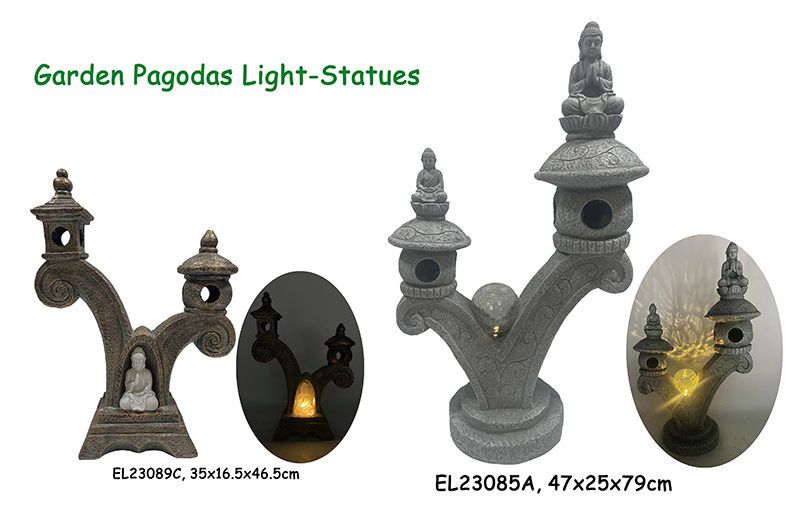 Best Fiber Clay Light Weight Garden Pagodas Statues Garden Lights Suppliers, Exporter