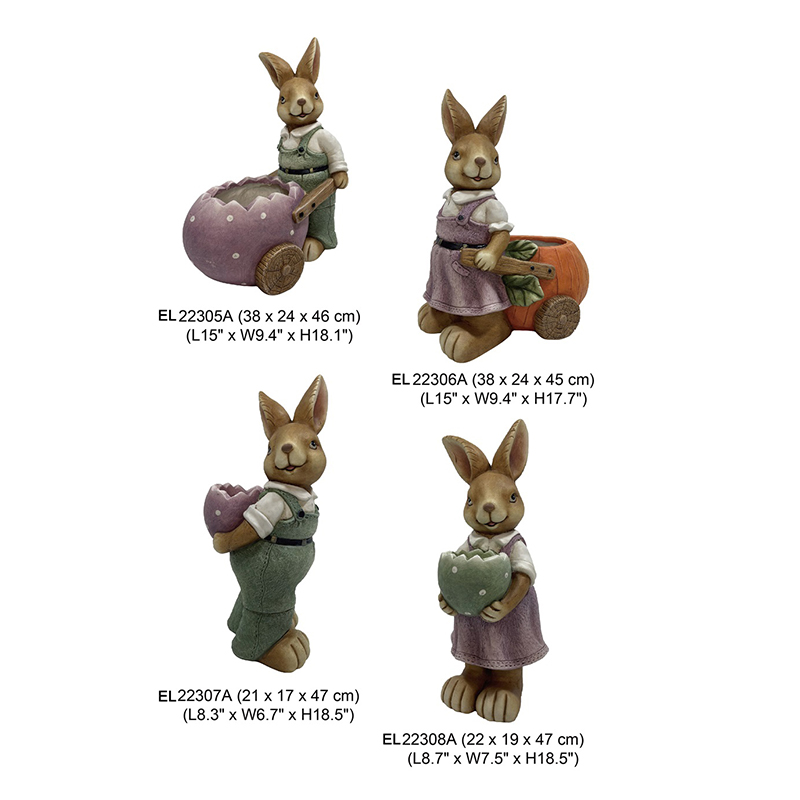 Fiberclay Easter Rabbit Decor 3