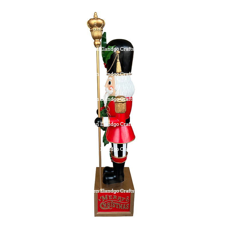 High-Quality Grand Christmas Nutcracker with Holly Scepter and Wreath Holiday Season Decoration Christmas Decor Manufacturer, Factories