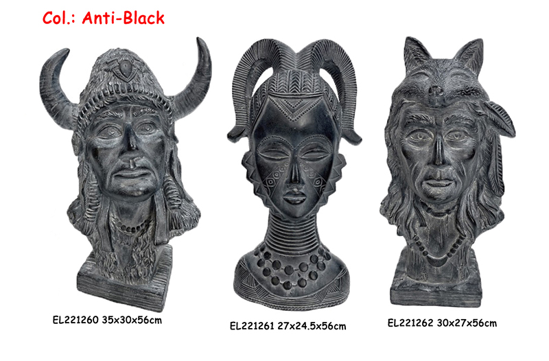 High-Quality Fiber Clay Handmade Crafts MGO Indian Heads Statues Portrait Indoor Outdoor  Suppliers, Factory