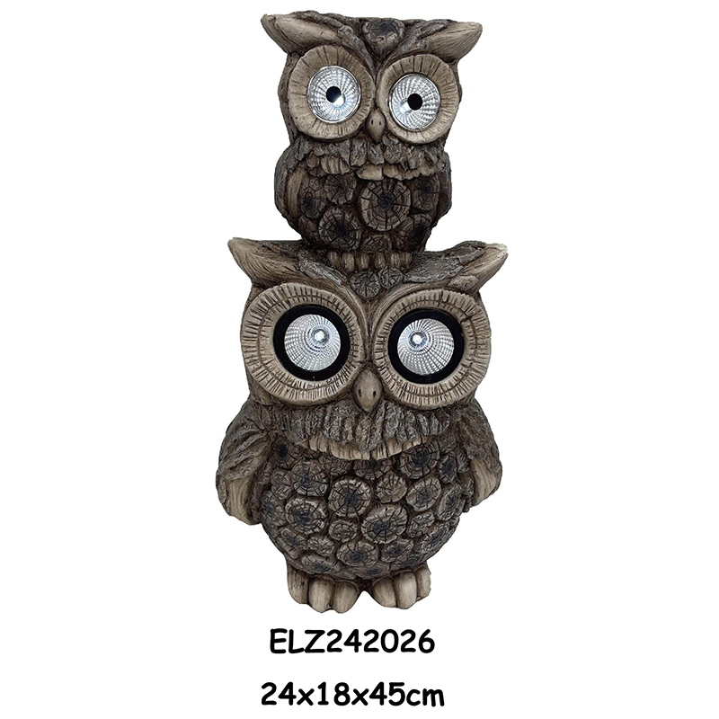 Wholesale Solar Owl and Frog Statues Featuring Wood and Mosaic Textures For Home And Garden Decor Manufacturer, Service