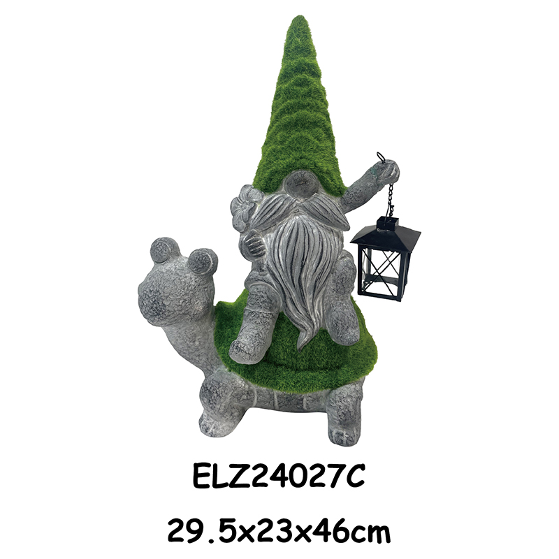 Whimsical Flocked Gnome Statues Collection