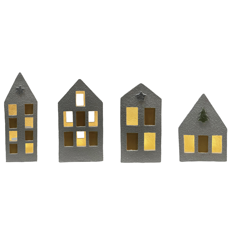 High-Quality Charming Resin Handmade Christmas Houses with Lights Holiday Decor Factories, Service
