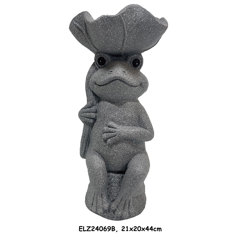 Wholesale Whimsical Frog Holding Lily Pads Lovely Frog Statues Decor For Gardens Patios Indoor Spaces Suppliers, Exporter