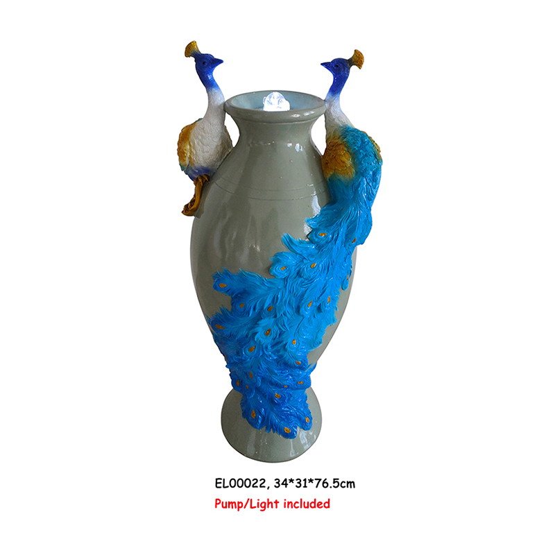 Wholesale Fiber Resin Outdoor Peacocks Garden Fountain Water Feature Product, Service