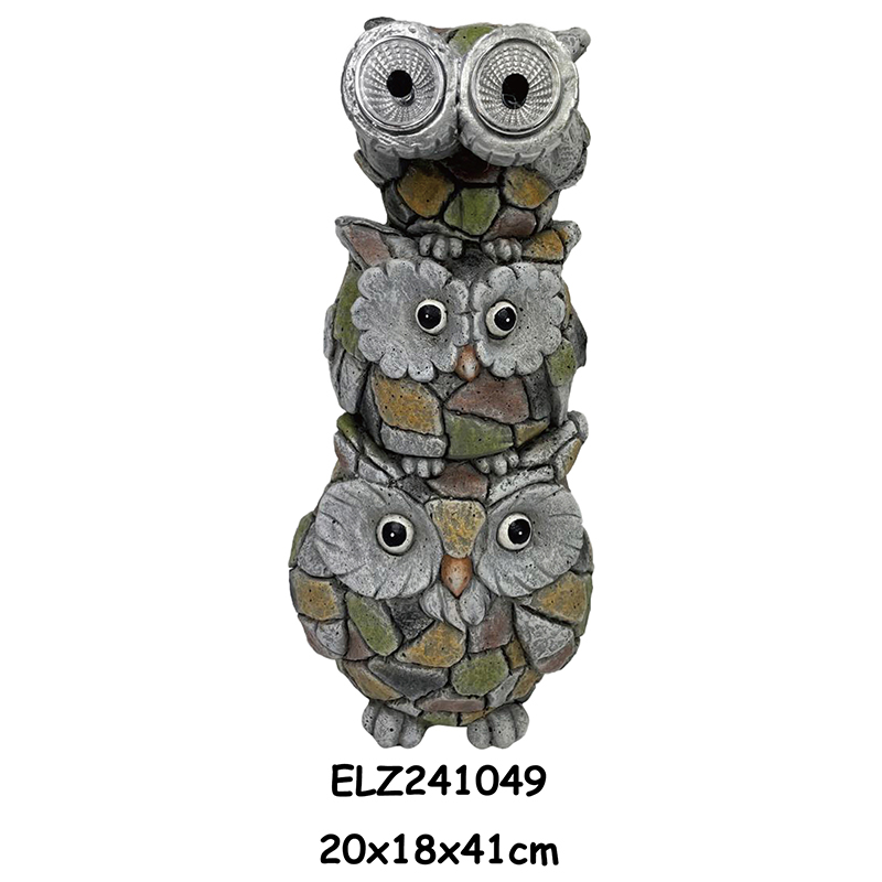 Wholesale Solar Owl and Frog Statues Featuring Wood and Mosaic Textures For Home And Garden Decor Manufacturer, Service