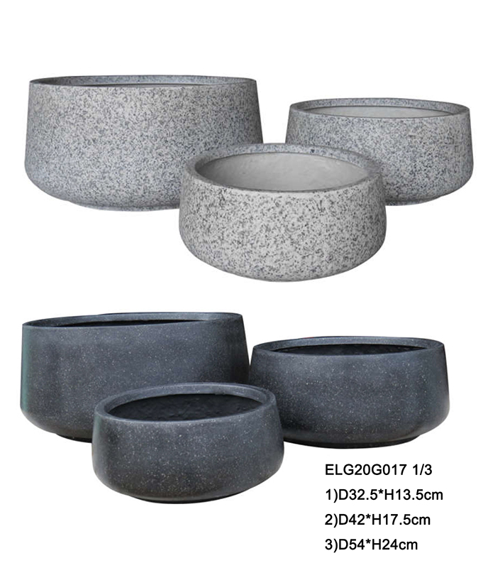 Wholesale Fiber Clay Light Weight Low Bowl Flowerpots Garden Pottery Product, Service