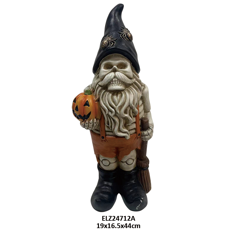 High-Quality Halloween Spooky Collection Gnomes Hold Skeleton And Pumpkin Carry Broom Cat Lantern Skull Indoor Outdoor Decoration Factories, Exporters