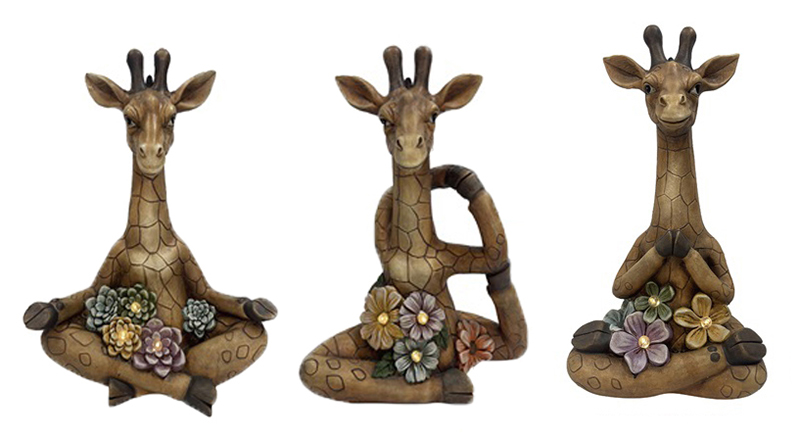 Yoga Animal Statue with LED Lights