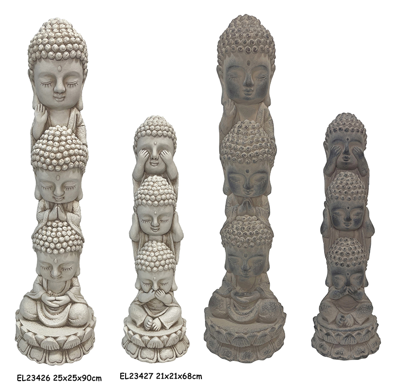 Best Fiber Clay MGO Lightweight Cute Baby Buddhas Playing Statues Factory, Product