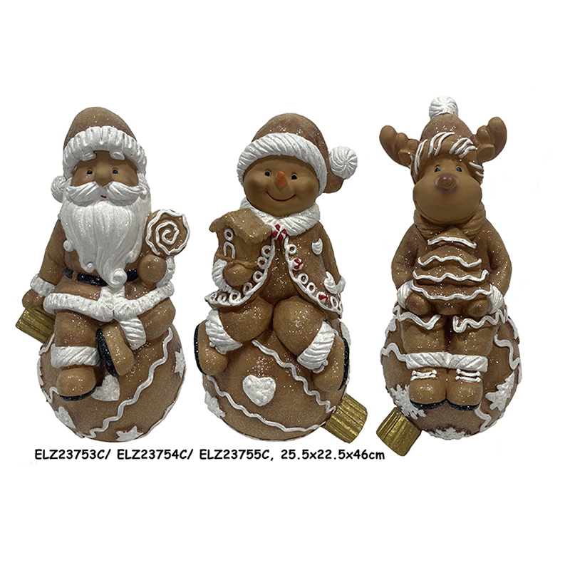 Best HANDMADE GINGERBREAD WITH SNOWMAN SANTA REINDEER CHRISTMAS FIGURES LED LIGHTS SET OF 3 Manufacturers, Exporter