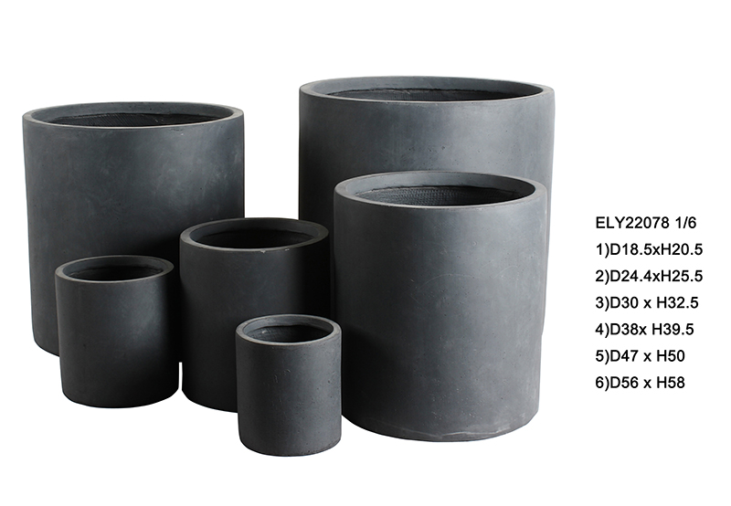 Wholesale Fiber Clay Light Weight Cylinder Flowerpots Garden Pottery Supplier, Factory
