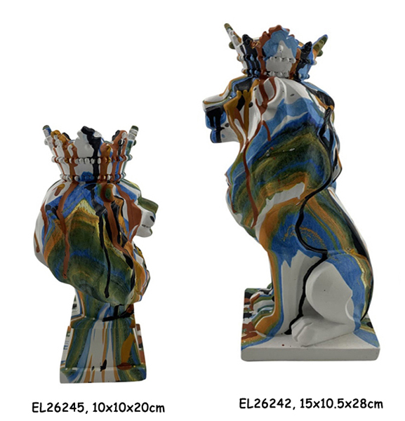 High-Quality Resin Arts & Crafts Tabletop Lion Figurines Candle Holders Bookend Exporter, Exporters