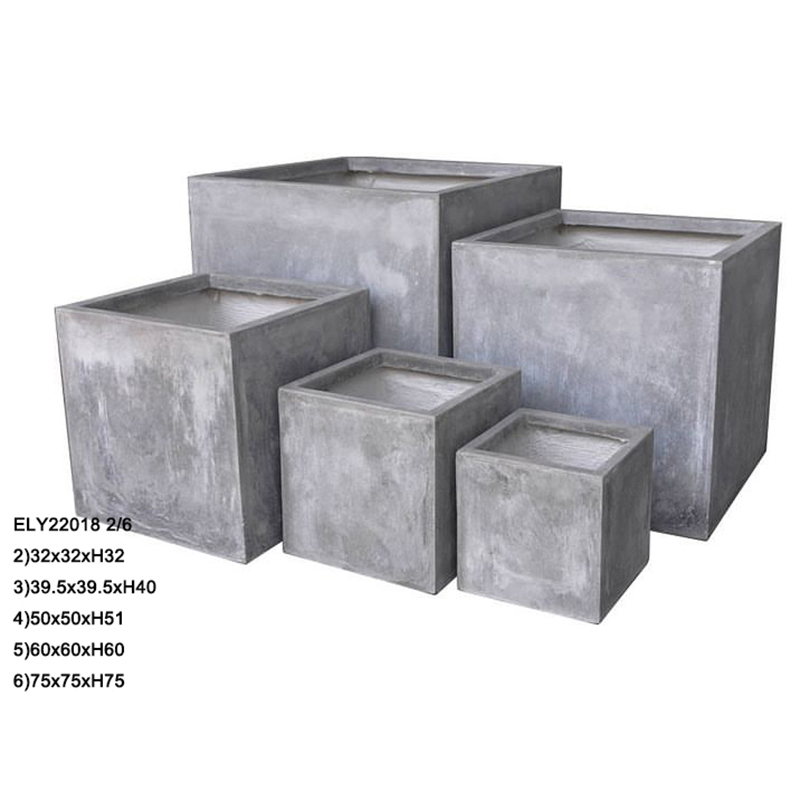 Wholesale Fiber Clay Light Weight Cube Pottery Garden Flowerpots Factory, Product