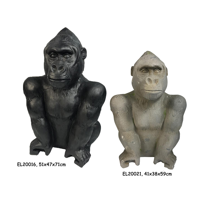 China Fiber Clay MGO Light Weight Garden Gorilla Statues Manufacturers, Factories